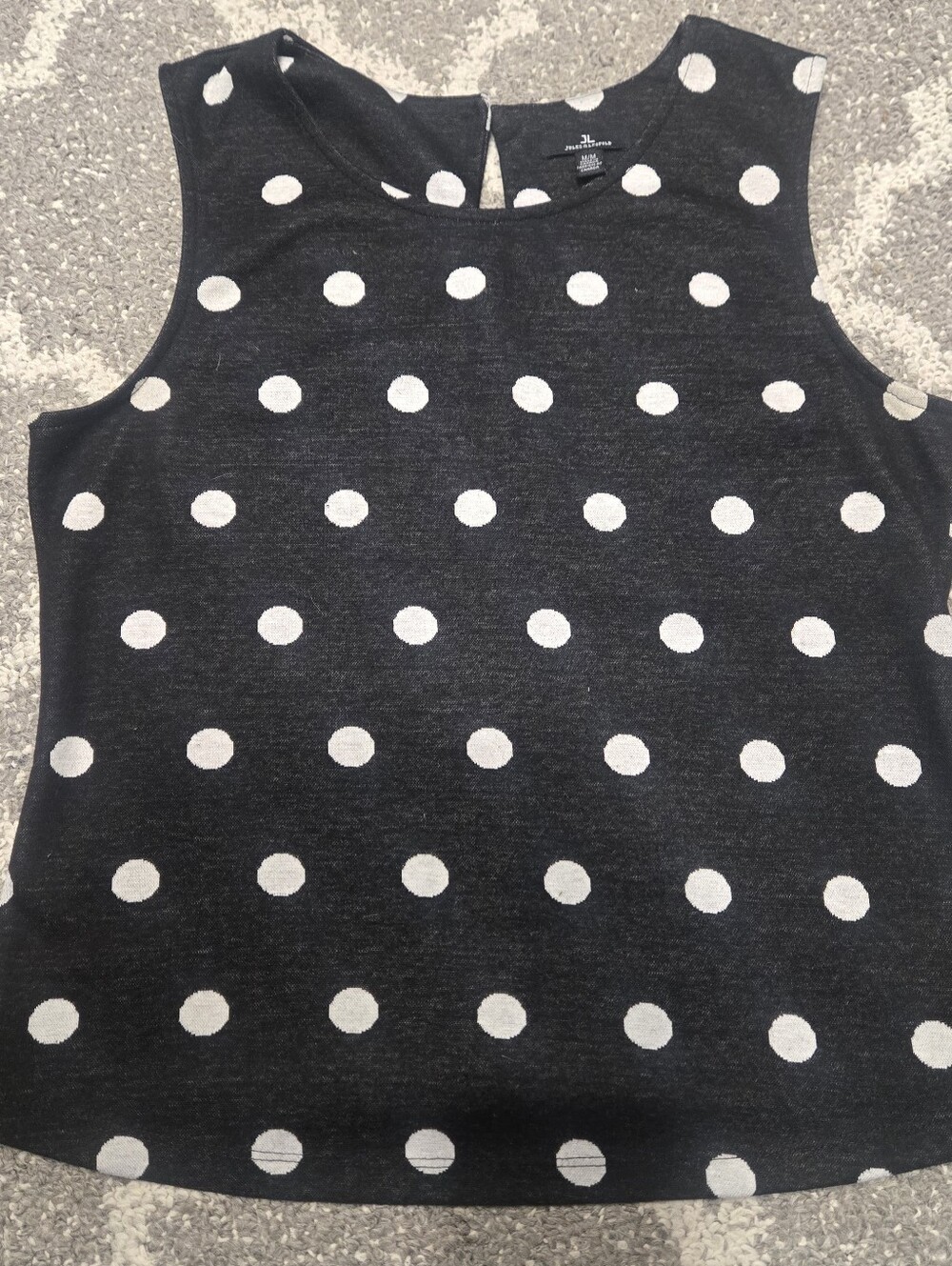 EUC - Polka Dot Sleeveless Top in Black and White